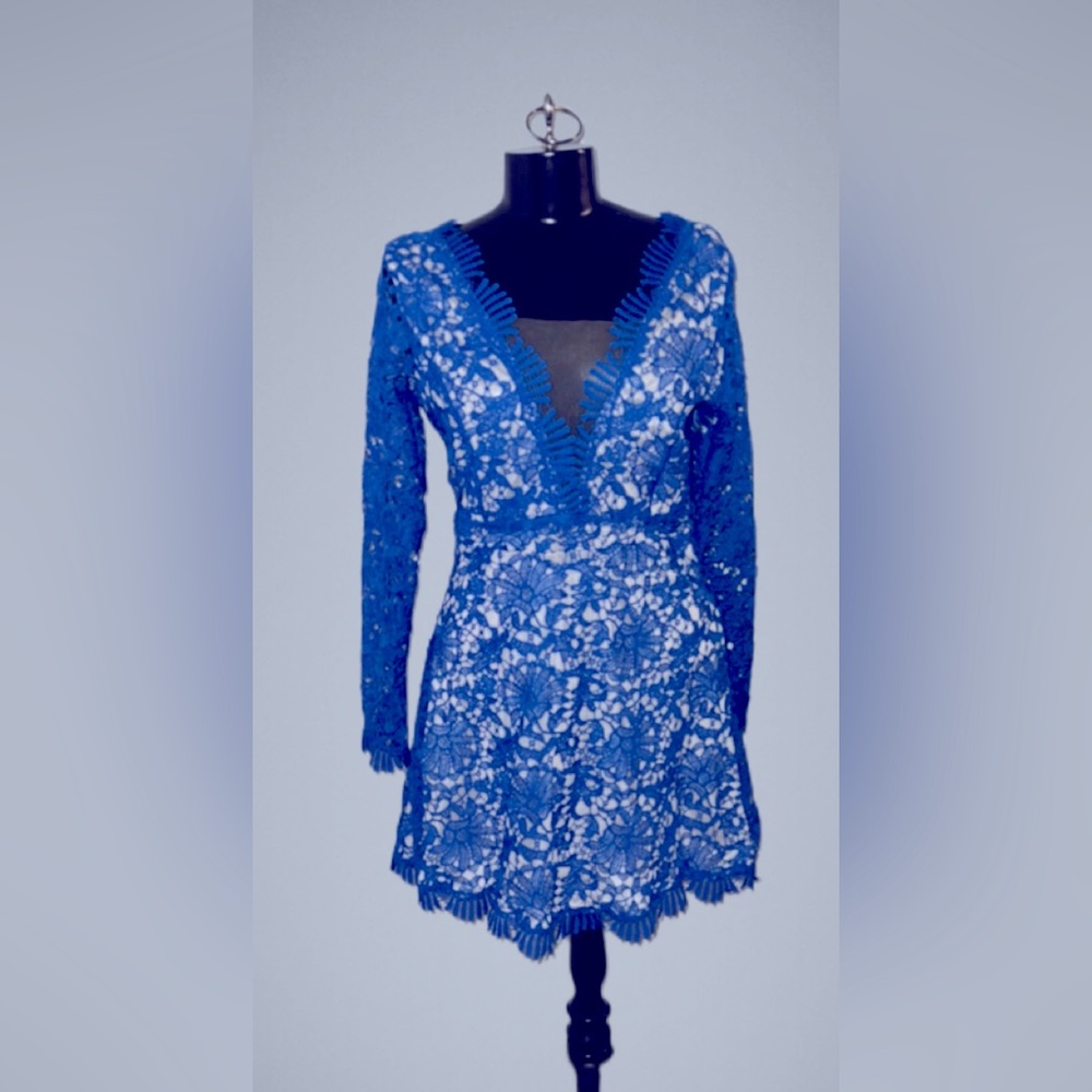 Blue, midi, cocktail dress. Never worn.